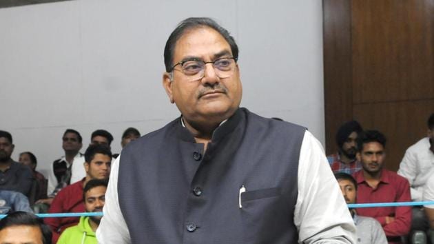 Haryana INLD leader Abhay Singh Chautala during the budget session at Haryana State Assembly in Chandigarh in February 2020.(Keshav Singh/HT File Photo)