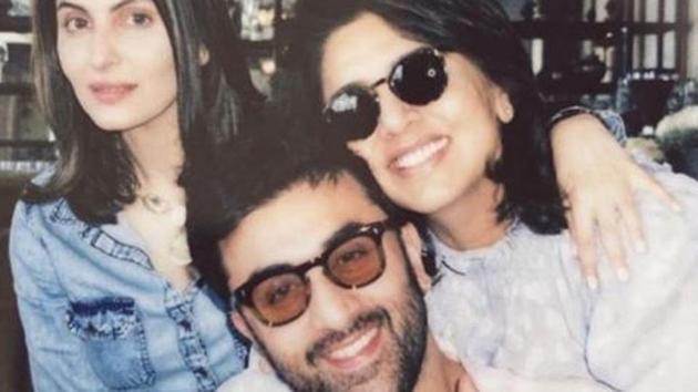 Ranbir Kapoor’s sister, Riddhima, took to Instagram to share this picture of her brother and mother, Neetu Kapoor.  (Riddhima Kapoor Sahni/Instagram) 