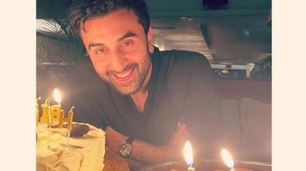 Alia Bhatt shared a picture of Ranbir Kapoor celebrating his birthday with her, surrounded by cakes.  (Alia Bhatt/Instagram) 