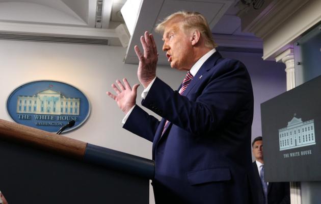 US president Donald Trump speaks to reporters during a news conference inside the James S. Brady Briefing Room at the White House September 27, 2020 in Washington.(Reuters File Photo) US president Donald Trump speaks to reporters during a news conference inside the James S. Brady Briefing Room at the White House September 27, 2020 in Washington.(Reuters File Photo)