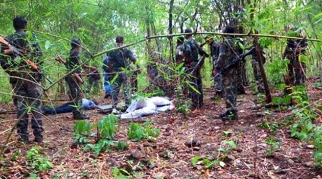 According to the Bastar Police, the Maoist is yet to be identified and the body has been taken to the district headquarters. (Image used for representation).(PTI FILE PHOTO.)