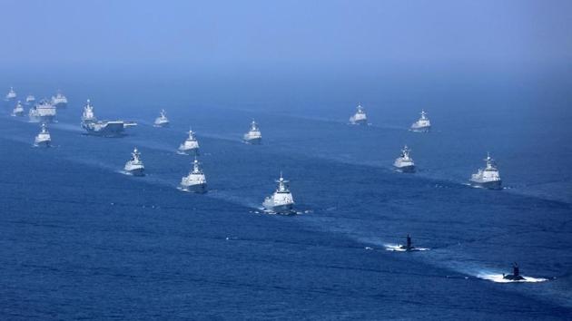 The Liaoning aircraft carrier is accompanied by navy frigates and submarines conducting an exercises in the South China Sea in April 2018.(AP File Photo/Representative Image)