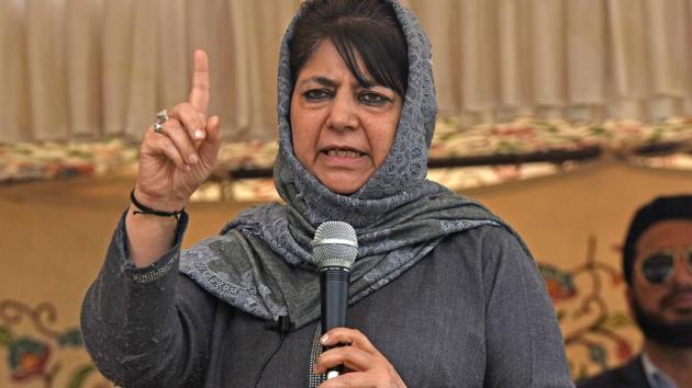 Former chief minister of Jammu and Kashmir Mehbooba Mufti is currently lodged in her Gupkar home(Waseem Andrabi/HT File Photo) Former chief minister of Jammu and Kashmir Mehbooba Mufti is currently lodged in her Gupkar home(Waseem Andrabi/HT File Photo)