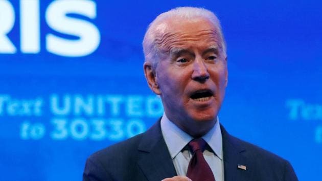 US Democratic presidential candidate and former vice president Joe Biden delivers a speech on the US Supreme Court at the Queen Theater in Wilmington, Delaware on September 27, 2020.(Reuters File Photo) US Democratic presidential candidate and former vice president Joe Biden delivers a speech on the US Supreme Court at the Queen Theater in Wilmington, Delaware on September 27, 2020.(Reuters File Photo)