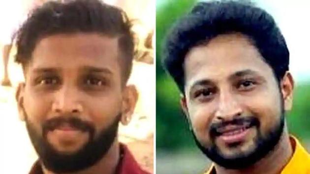 Youth Congress workers Kripesh and Sharth Lal were waylaid and hacked to death brutally by an alleged group of CPI (M) workers in Periya in north Kerala in February 2019.(HT PHOTO.) Youth Congress workers Kripesh and Sharth Lal were waylaid and hacked to death brutally by an alleged group of CPI (M) workers in Periya in north Kerala in February 2019.(HT PHOTO.)