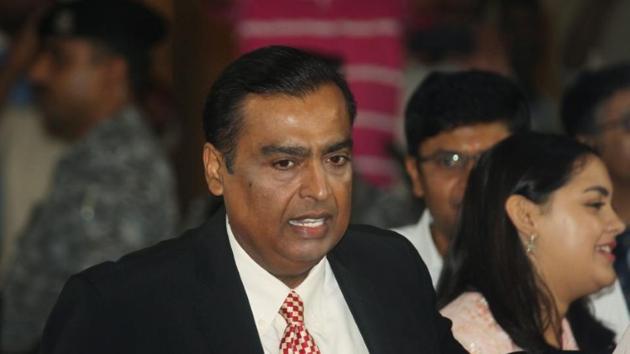 Mukesh Ambani, Chairman and Managing Director of Reliance Industries, attends the company's annual general meeting in Mumbai, August 12, 2019. Mukesh Ambani, Chairman and Managing Director of Reliance Industries, attends the company's annual general meeting in Mumbai, August 12, 2019.