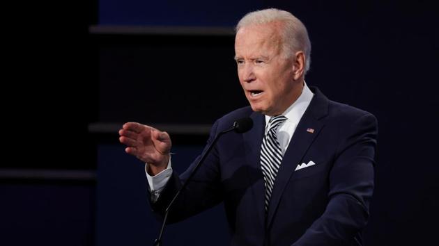 Democratic presidential nominee Joe Biden speaks during the first 2020 US presidential debate on September 29. Biden was sharply critical of Trump’s record on the coronavirus pandemic which has killed more than 200,000 Americans, accusing him of failing to protect Americans because he was more concerned about the economy. (Jonathan Ernst / REUTERS)