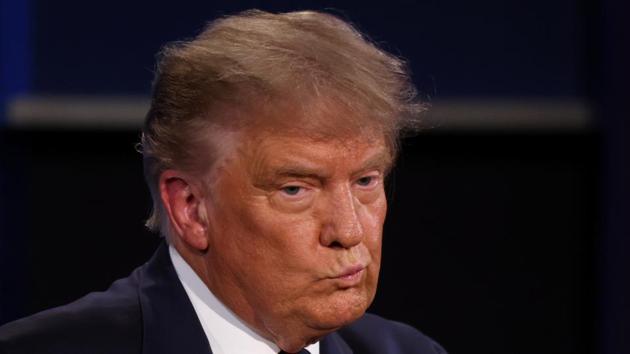 Donald Trump gestures during the first 2020 US presidential debate against Democratic presidential nominee Joe Biden on September 29. For Trump, the debate represented one of the few remaining chances to change the trajectory of a race that most opinion polls show him losing, as the majority of Americans disapprove of his handling of both the coronavirus pandemic and protests over racial injustice. (Jonathan Ernst / REUTERS)