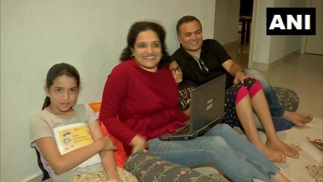 Gangadhar, his wife Ramya and twins, Amulya and Ananya travelled over 13,000 kilometres during their longest adventure. (Twitter/@ANI) Gangadhar, his wife Ramya and twins, Amulya and Ananya travelled over 13,000 kilometres during their longest adventure. (Twitter/@ANI)