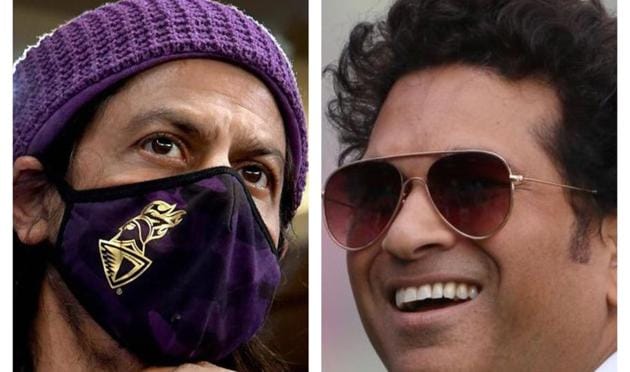 IPL 2020: Shah Rukh Khan reacts to Sachin Tendulkar’s tweet on KKR(HT Collage)