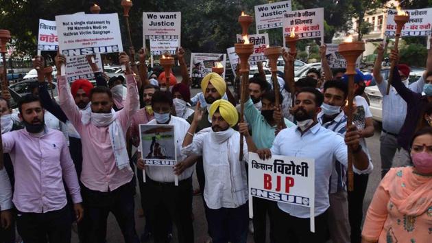 The recent case has been reported from UP when the brutal gang rape case from Hathras has sparked widespread protests and calls for justice. (Keshav Singh/Hindustan Times) The recent case has been reported from UP when the brutal gang rape case from Hathras has sparked widespread protests and calls for justice. (Keshav Singh/Hindustan Times)