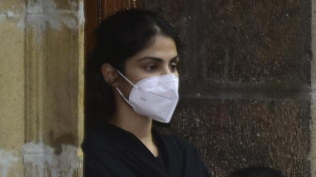 Bollywood actor Rhea Chakraborty arrested by the Narcotics Control Bureau (NCB) in connection with drugs-related allegations. (Photo by Anshuman Poyrekar/ HT PHOTO)(HT PHOTO)