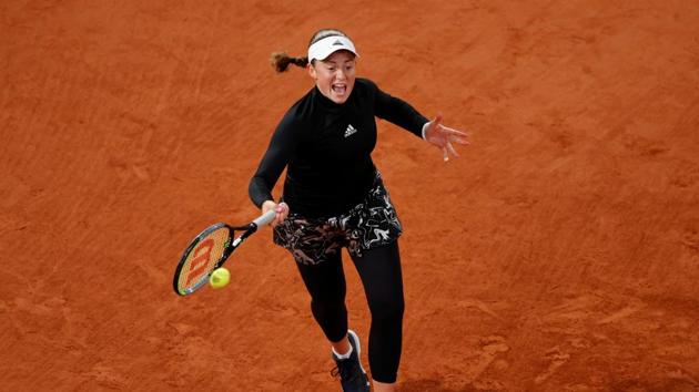 Latvia's Jelena Ostapenko in action during her second round match Czech Republic's Karolina Pliskova(REUTERS)