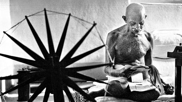 A photograph of MK Gandhi taken by Margaret Bourke-White in 1946 for Life magazine.(National Gandhi Museum)