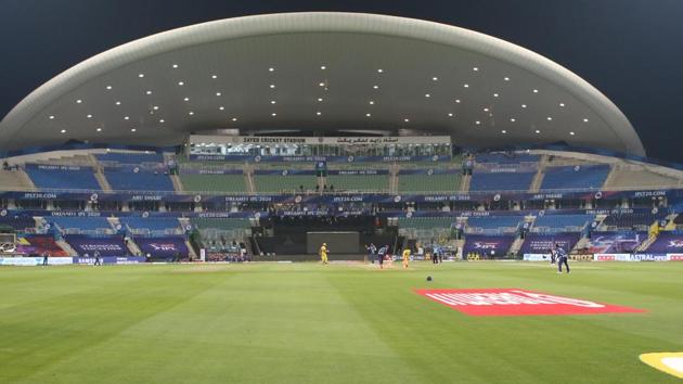 General view of a stadium during match 1 of season 13 of the Dream 11 Indian Premier League (IPL) between the Mumbai Indians and the Chennai Superkings held at the Sheikh Zayed Stadium, Abu Dhabi in the United Arab Emirates on the 19th September 2020. Photo by: Pankaj Nangia / Sportzpics for BCCI
