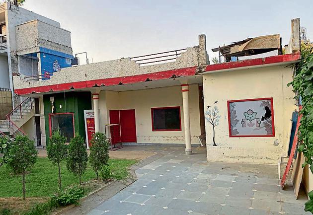 Maple Bear Canadian Pre-School in Gurdev Nagar, wears a deserted look. There are around 150 pre-schools in Ludhiana and several new playways and daycare centres have come up in the last two years.(HT Photo)