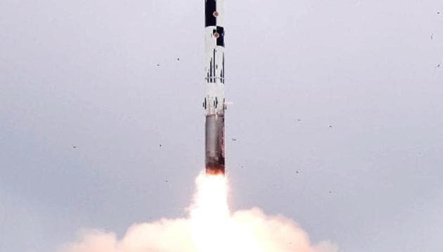 Shaurya is 10 metres long, 74 cm in diameter and weighs 6.2 tonnes. Its two stages use solid propellants.(ANI file photo) Shaurya is 10 metres long, 74 cm in diameter and weighs 6.2 tonnes. Its two stages use solid propellants.(ANI file photo)