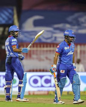Sharjah: Delhi Capitals skipper Shreyas Iyer reacts after scoring the half-century during IPL 2020 cricket match against Kolkata Knight Riders, at Sharjah Cricket Stadium in Sharjah, United Arab Emirates, Saturday, Oct. 3, 2020. (Sportzpics/PTI Photo)(PTI03-10-2020_000299B) (PTI)