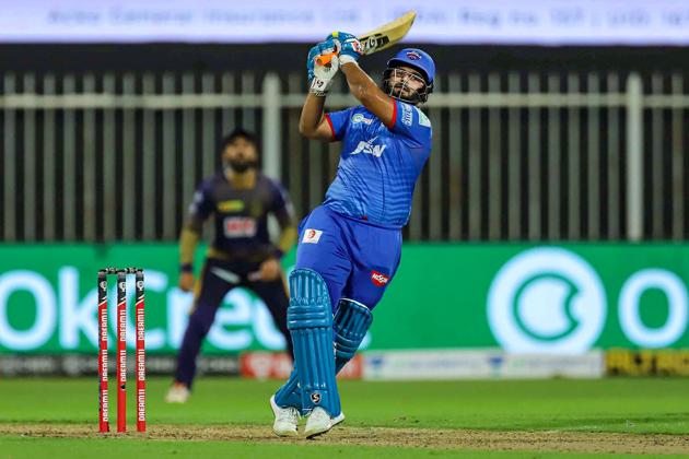 Sharjah: Delhi Capitals player Rishab Pant plays a shot during IPL 2020 cricket match against Kolkata Knight Riders, at Sharjah Cricket Stadium in Sharjah, United Arab Emirates, Saturday, Oct. 3, 2020. (Sportzpics/PTI Photo)(PTI03-10-2020_000303A) (PTI)