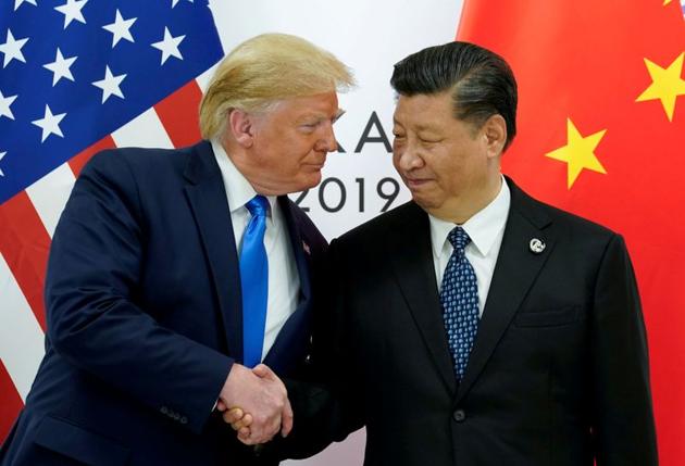 US President Donald Trump meets with China's President Xi Jinping at the start of their bilateral meeting at the G20 leaders summit in Osaka, Japan. (REUTERS) US President Donald Trump meets with China's President Xi Jinping at the start of their bilateral meeting at the G20 leaders summit in Osaka, Japan. (REUTERS)
