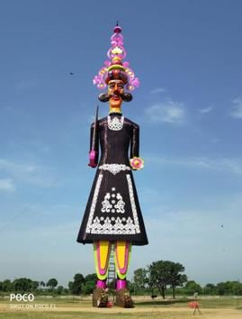 The 221-foot-tall Ravana effigy that went up in flames at Dhanas in Chandigarh in 2019.