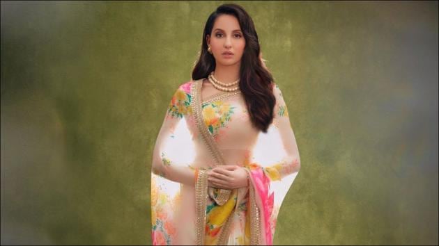 Nora Fatehi Looks Regal As She Adds A Dash Of Colours To Our Sunday In A Floral Sabyasachi Saree Fashion Trends Hindustan Times