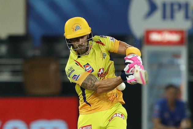 CSK batsman Faf du Plessis scored a fifty against KXIP in Dubai (IPL/Twitter)