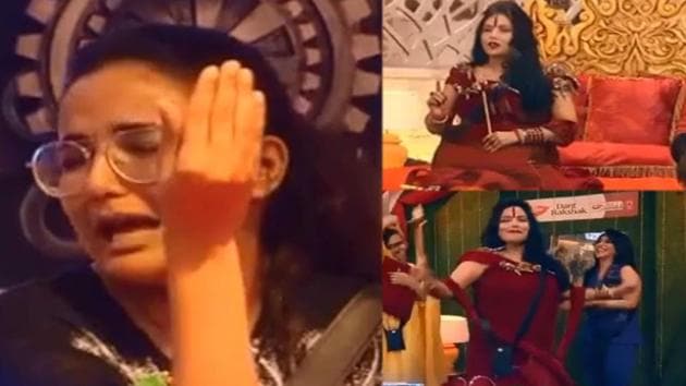 Radhe Maa Xxx Videos - Bigg Boss 14: Radhe Maa blesses Sidharth Shukla and dances for contestants,  Jasmin Bhasin has a showdown. Watch promo - Hindustan Times