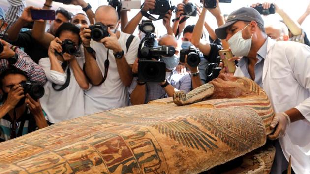 Photos Archaeologists Unveil 59 Ancient Sarcophagi Near Egypts