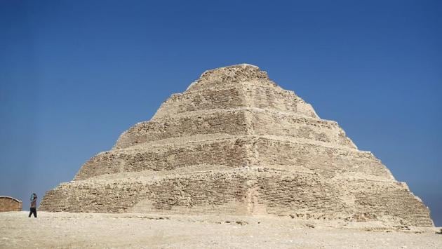 The Pyramid of Djoser, or Step Pyramid in the Saqqara plateau on October 3. The dramatic find was unearthed south of Cairo in the sprawling burial ground of Saqqara, the necropolis of the ancient Egyptian capital of Memphis, a UNESCO World Heritage site. (Mohamed Abd El Ghany / REUTERS)