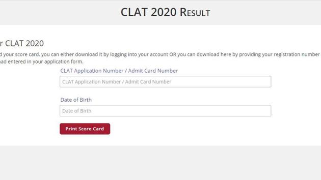 CLAT results 2020.(Screengrab) CLAT results 2020.(Screengrab)