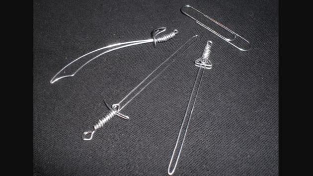 Netizen moulds paperclips into tiny swords. Redditors find this art 'mildly  interesting