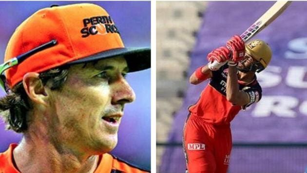 Brad Hogg and Devdutt Padikkal. (IPL/Twitter) Brad Hogg and Devdutt Padikkal. (IPL/Twitter)