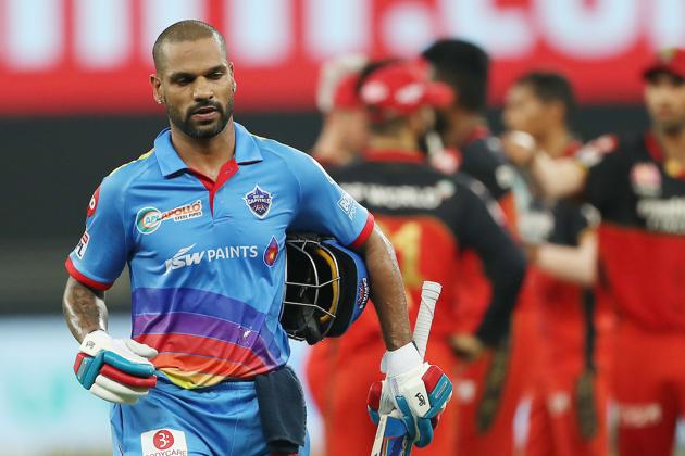 Shikhar Dhawan walks back. (IPL/Twitter)