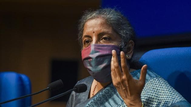 Finance minister Nirmala Sitharaman addresses media on the outcomes of the 42nd GST Council meeting, in New Delhi. (PTI) Finance minister Nirmala Sitharaman addresses media on the outcomes of the 42nd GST Council meeting, in New Delhi. (PTI)