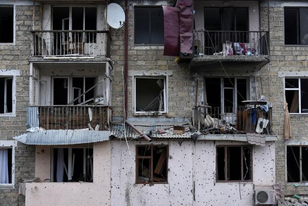 Aftermath of shelling during a military conflict over the breakaway region of Nagorno-Karabakh in Stepanakert. David Ghahramanyan/NKR InfoCenter/PAN Photo/Handout via REUTERS
