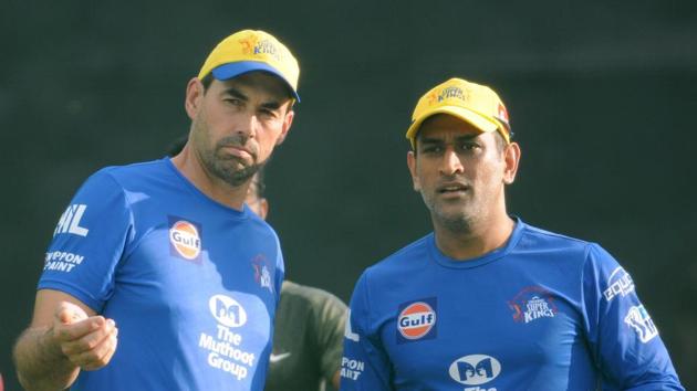 Chennai Super Kings Captain Mahendra Singh Dhoni and Coach Stephen Fleming during practice session. (Anil Dayal/Hindustan Times) Chennai Super Kings Captain Mahendra Singh Dhoni and Coach Stephen Fleming during practice session. (Anil Dayal/Hindustan Times)