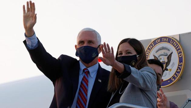 US vice president Mike Pence and his wife Karen arrive ahead of the vice presidential debate in Salt Lake City, Utah, US (REUTERS/Brian Snyder) US vice president Mike Pence and his wife Karen arrive ahead of the vice presidential debate in Salt Lake City, Utah, US (REUTERS/Brian Snyder)