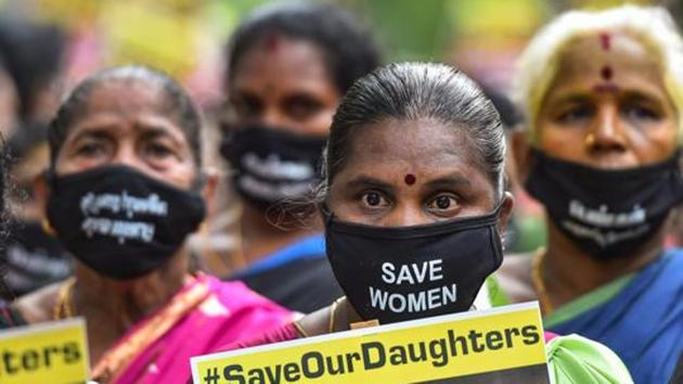 Protests have erupted across the nation ever since the woman’s body was cremated by the UP Police. (PTI file) Protests have erupted across the nation ever since the woman’s body was cremated by the UP Police. (PTI file)