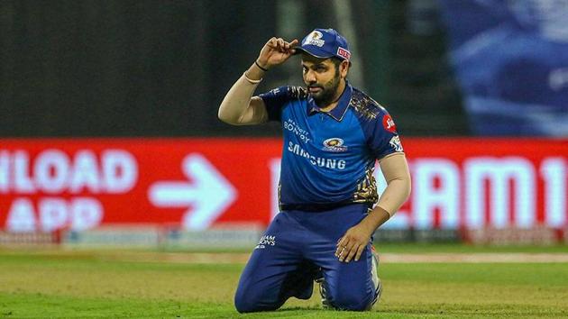 Mumbai Indians Skipper Rohit Sharma during the first cricket match of IPL 2020 against Chennai Super Kings.(PTI)