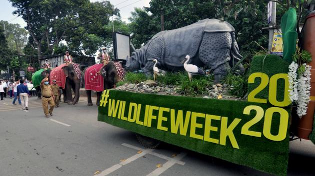 Assam state zoo begins celebrations of 66th Wildlife Week 2020 in Guwahati on October 1.(ANI)