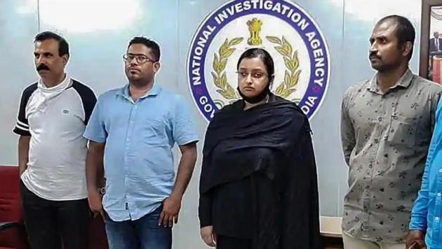 The chargesheet also stated that the three main accused, Swapna Suresh, Sandeep Nair and Sarith were involved in money-laundering and owned huge properties and their source of income was mysterious.(PTI PHOTO.) The chargesheet also stated that the three main accused, Swapna Suresh, Sandeep Nair and Sarith were involved in money-laundering and owned huge properties and their source of income was mysterious.(PTI PHOTO.)