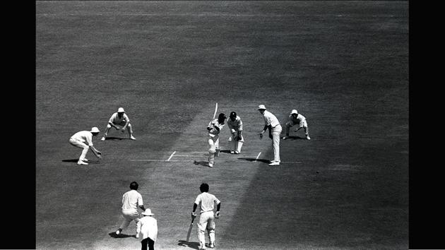 Indian cricketer Ajit Wadekar drives off the bowling of England’s Norman Gifford during the third test match at Madras, India on January 13, 1973. Sinha keeps to a cut-off of 2005-06 on YouTube. “No World Cup games, no IPL games—those are golden rules,” he told HT. (Popperfoto via Getty Images)