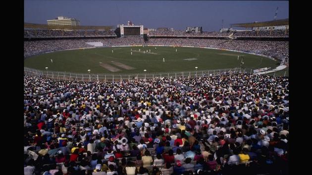 A view of the first one-day international match between India and South Africa that was attended by a record 95,000 spectators at Eden Gardens in Calcutta, India on November 10, 1991. Mainak Sinha is among a small group of dedicated cricket archivists who spend hours every week pouring over footage, tracing its antecedents, carefully cataloguing, saving and backing-up clips and then sharing them online, to the delight of fans around the world. (Getty Images)