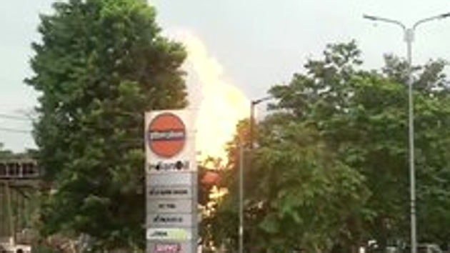 Three fire tenders have been pressed into service to douse the flames (ANI Photo) Three fire tenders have been pressed into service to douse the flames (ANI Photo)
