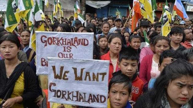 The BJP has all along promised to find a permanent political solution to the demand for a Gorkhaland, which has been raised by the Nepali-speaking Gorkhas living in the Darjeeling hills and adjoining Siliguri, the Terai and the Dooars region in north Bengal.(AFP File)