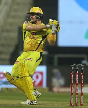 Abu Dhabi: Shane Watson of Chennai Super Kings plays a shot during IPL 2020 cricket match against Kolkata Knight Riders, at Sheikh Zayed Stadium in Abu Dhabi, United Arab Emirates, Wednesday, Oct. 7, 2020. (PTI Photo/Sportzpics for BCCI) (PTI07-10-2020_000213B) (PTI)