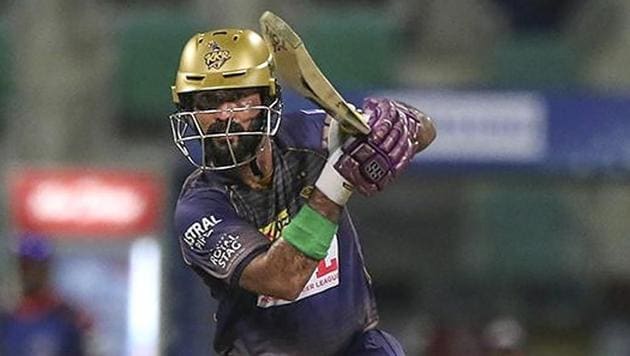 Kolkata Knight Riders batsman Dinesh Karthik plays a shot during IPL 2020 cricket match against Mumbai Indians. (PTI) Kolkata Knight Riders batsman Dinesh Karthik plays a shot during IPL 2020 cricket match against Mumbai Indians. (PTI)