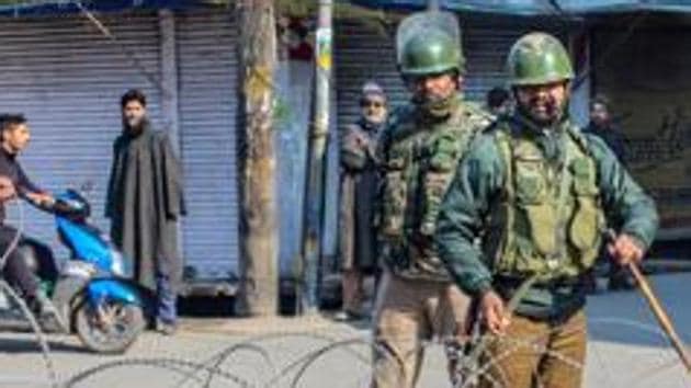 Additional security force was rushed to the site of shoot out in Ganderbal after the information about the terror attack was received. (PTI Photo) Additional security force was rushed to the site of shoot out in Ganderbal after the information about the terror attack was received. (PTI Photo)
