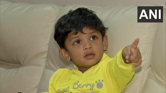 The image shows the toddler named Aadith Vishwanath Gourishetty. (Twitter/@ANI) The image shows the toddler named Aadith Vishwanath Gourishetty. (Twitter/@ANI)